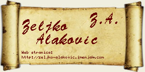 Željko Alaković vizit kartica